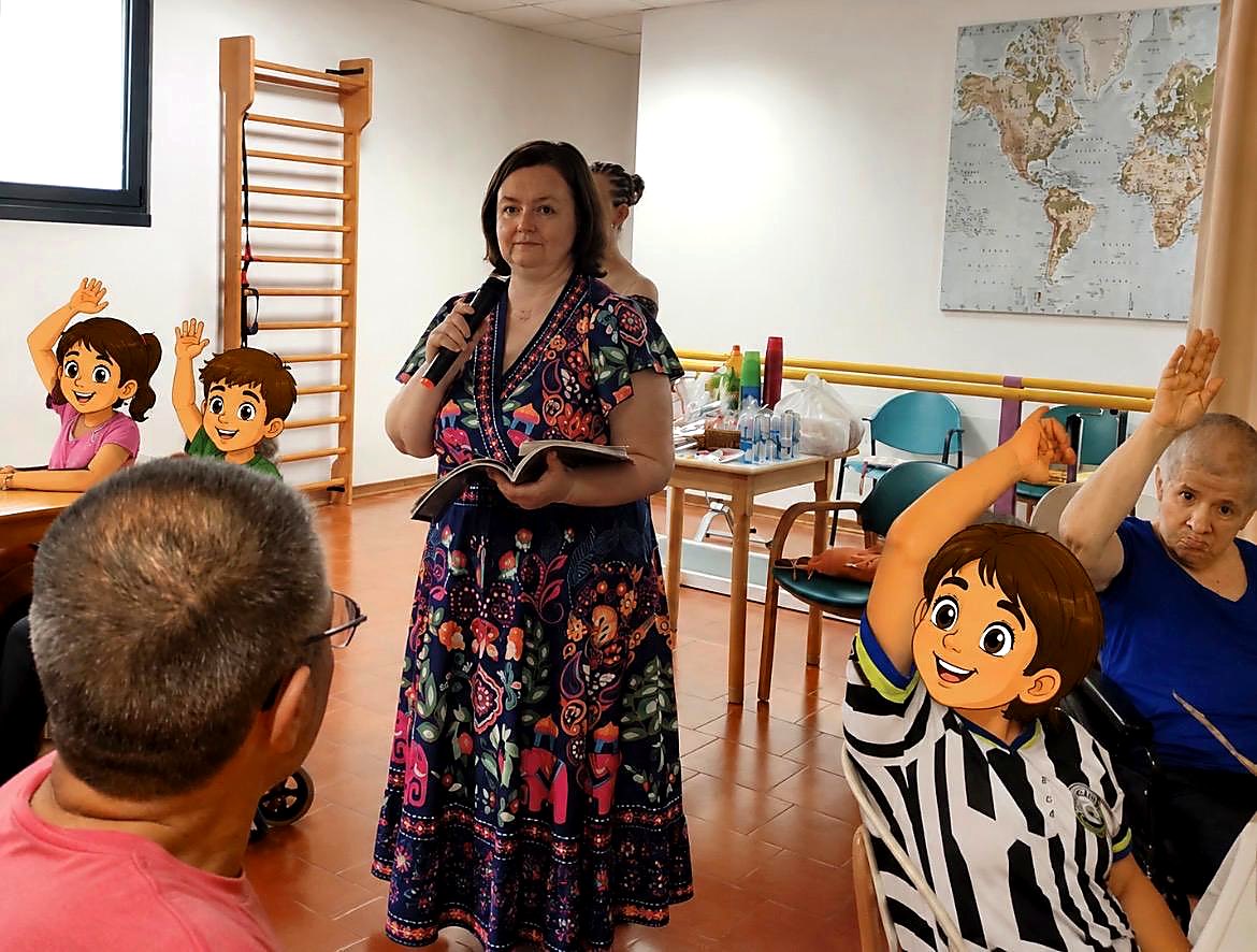 Momento dell'incontro intergenerazionale alla Casa di Riposo La Panoramica