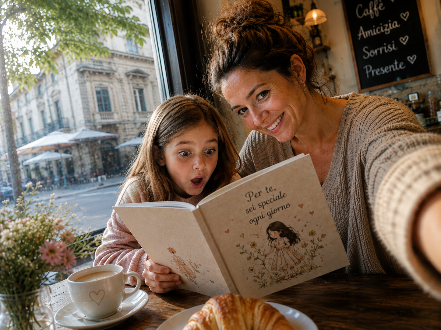 Zia e nipote scoprono insieme un libro personalizzato
